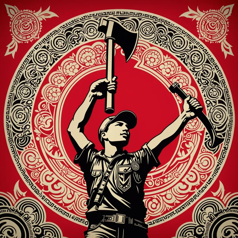 Modern Art Revolution: Sickle and Hammer by Shepard Fairey & Banksy