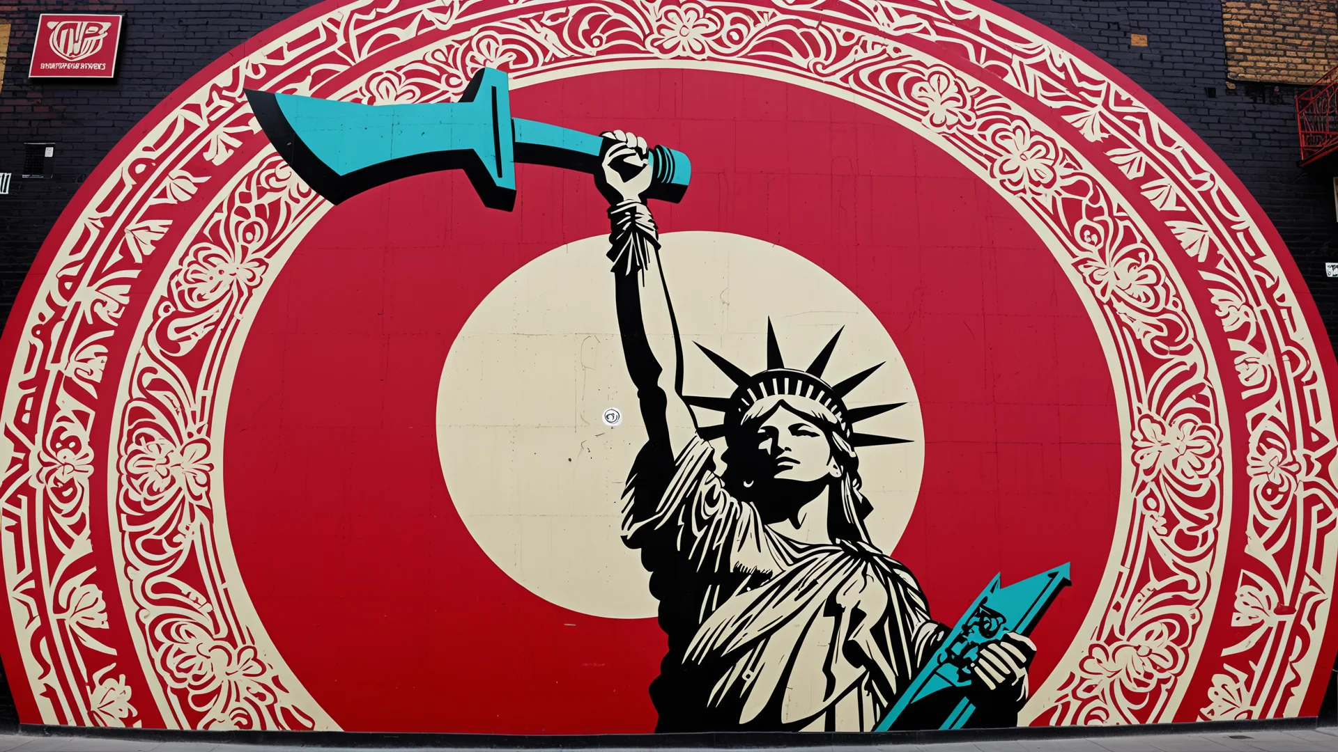 Modern Art Revolution: Sickle and Hammer by Shepard Fairey & Banksy