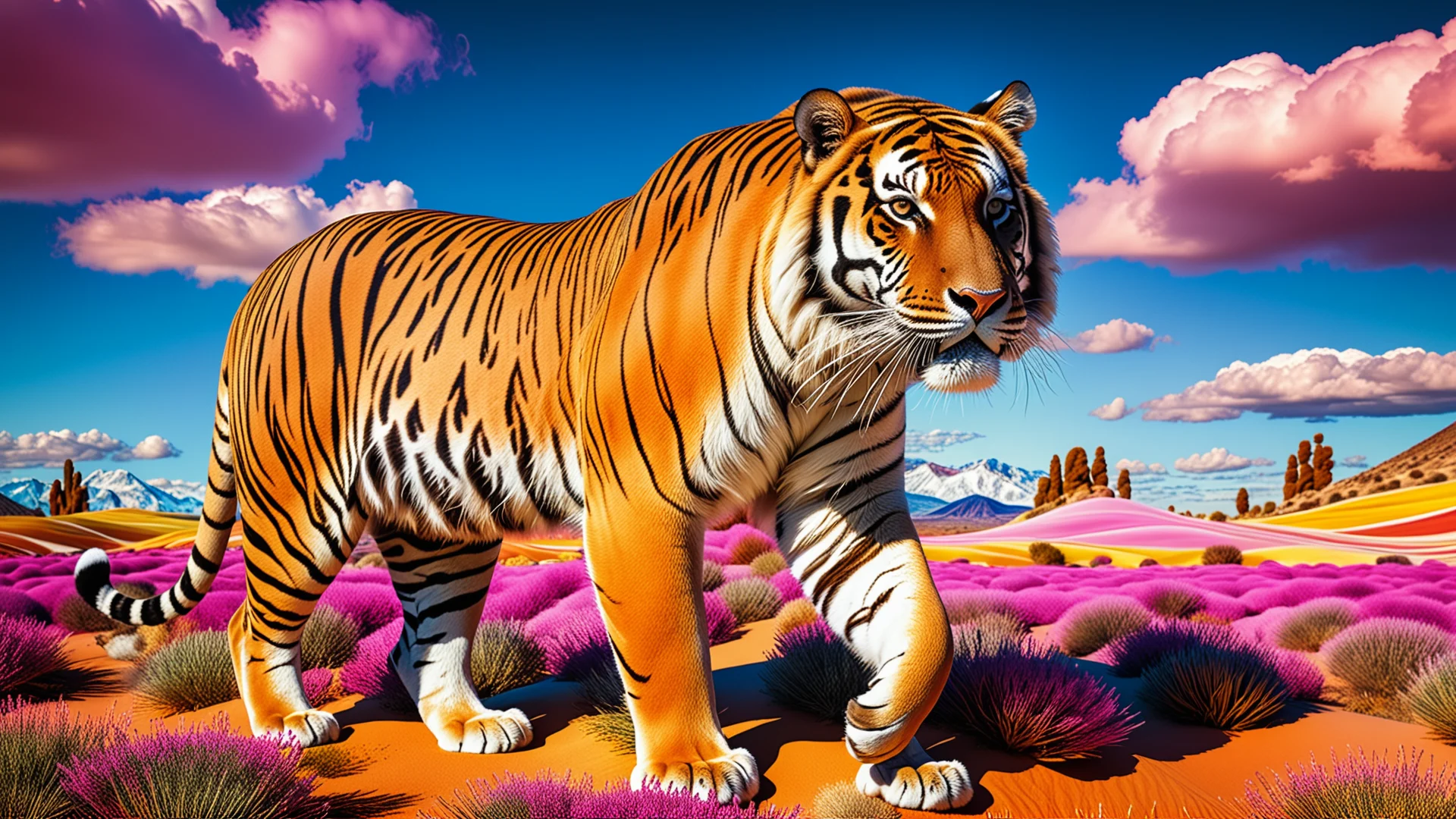 Surreal Ethereal Tiger in a Dreamlike Landscape Art