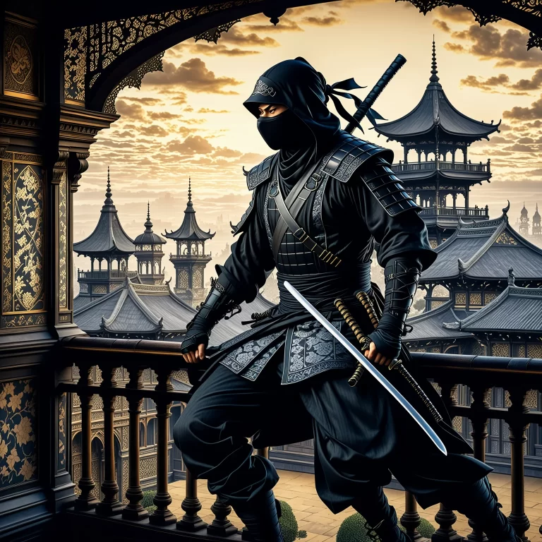 Victorian-Era Ninja: A Blend of Elegance and Stealth in Art