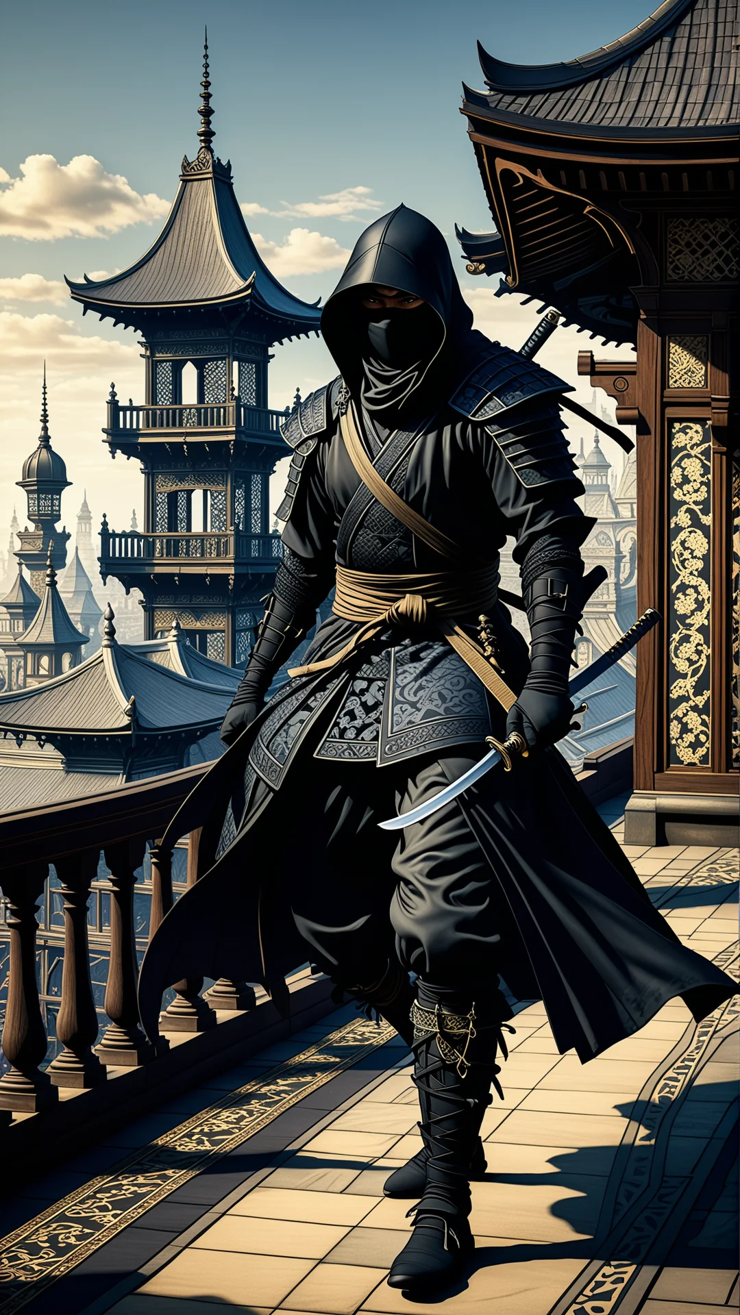 Victorian-Era Ninja: A Blend of Elegance and Stealth in Art