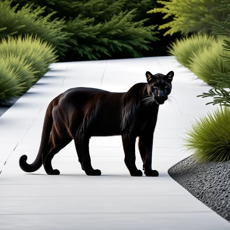 Minimalist Black Cougar Art Inspired by Ellsworth Kelly and Donald Judd