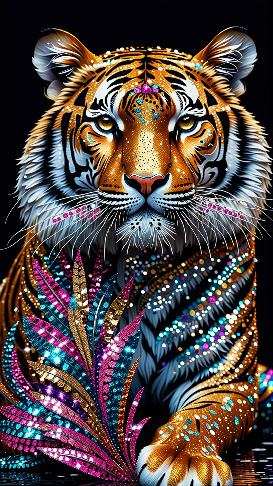 Majestic Glittering Tiger: A Fantasy Art Masterpiece