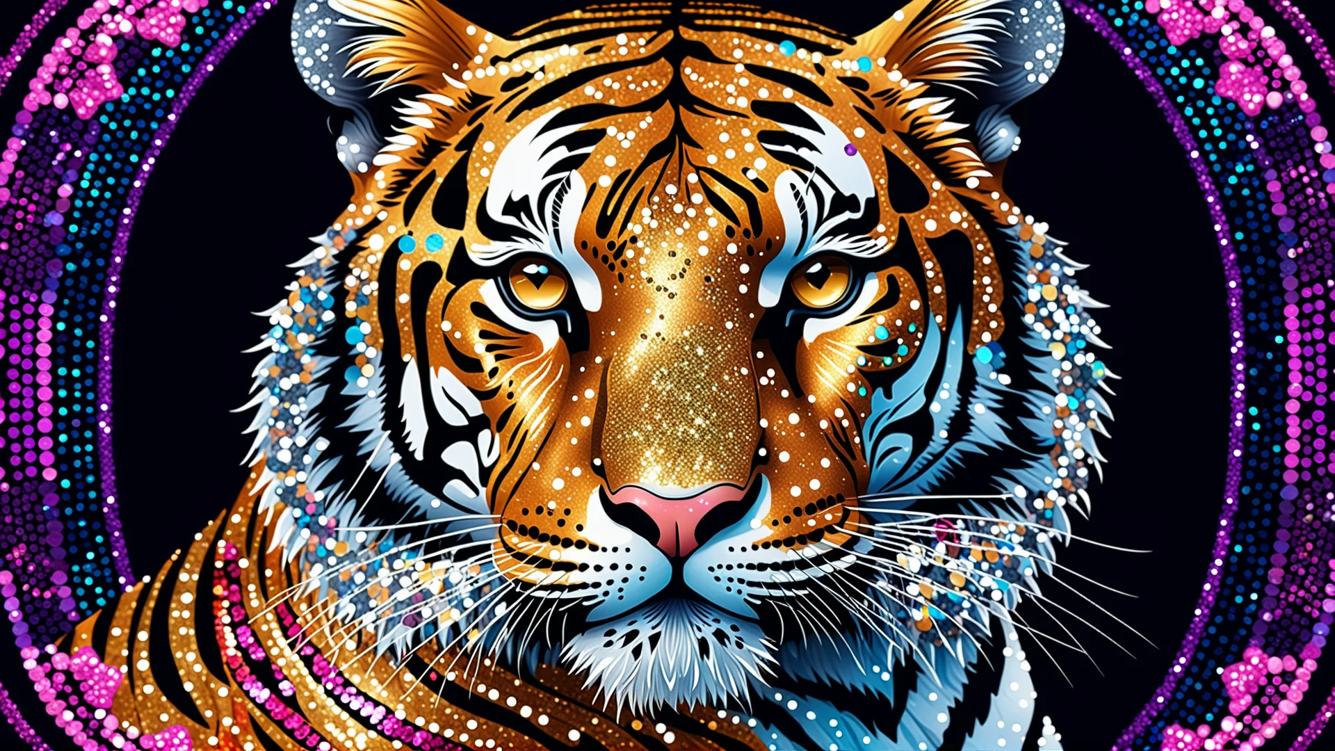 Majestic Glittering Tiger: A Fantasy Art Masterpiece