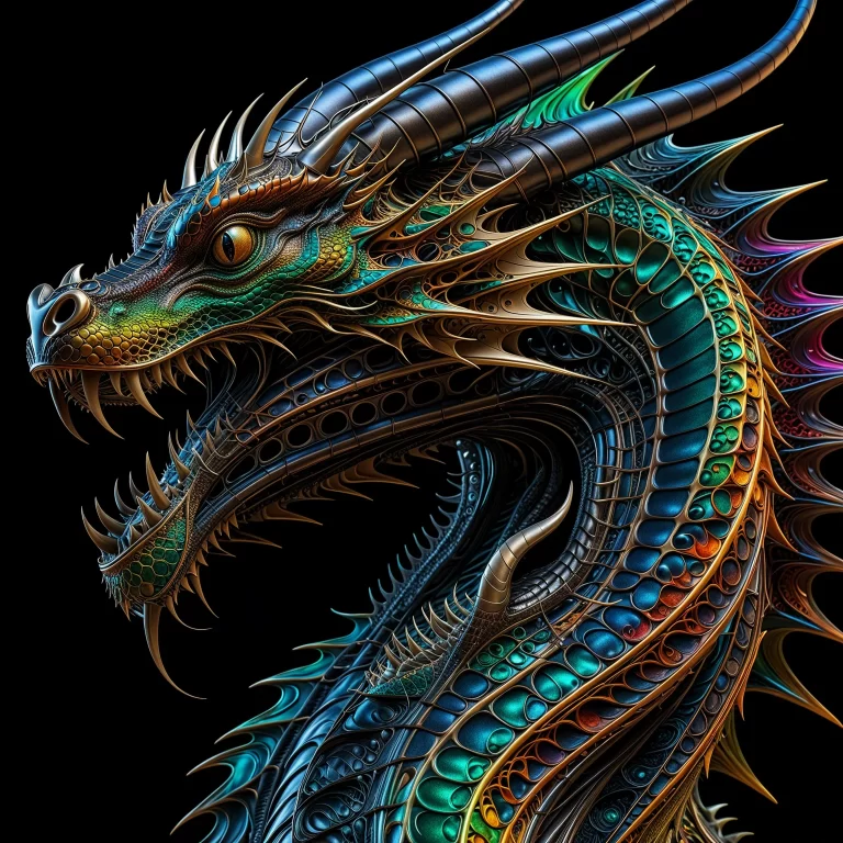 Stunning Neural Network Art: Surreal Dragon Design in 8K Resolution