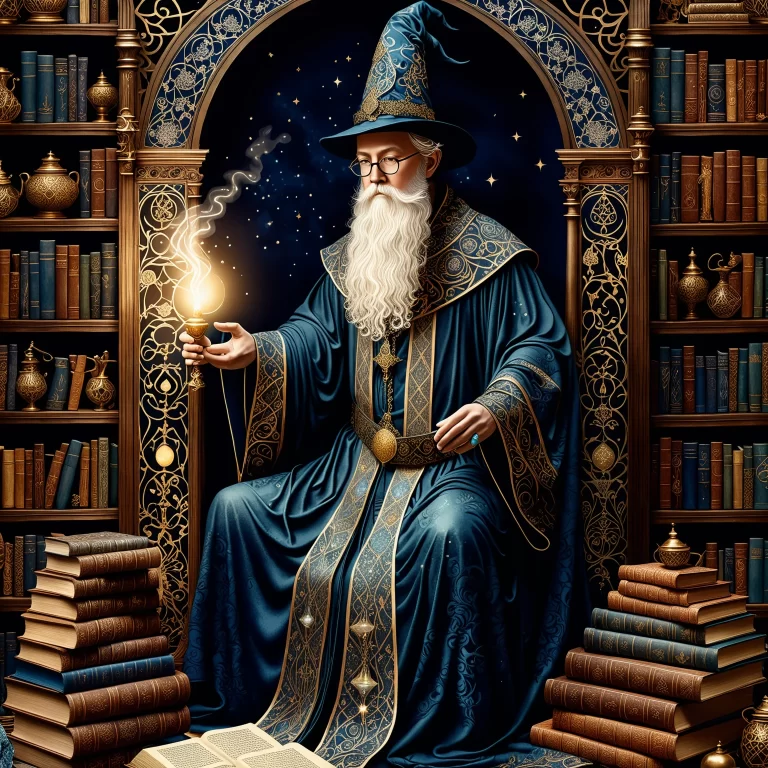 Victorian-Era Wizard Illustration: Magical Art in High Detail