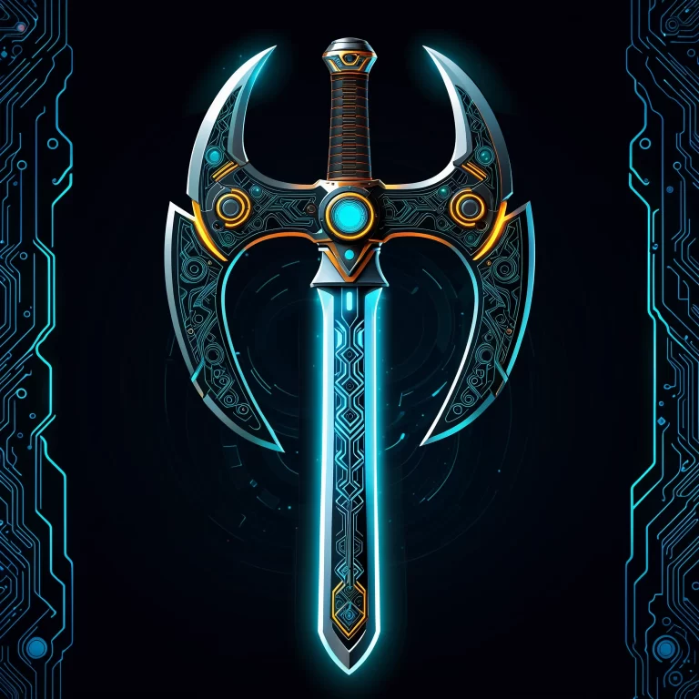 Futuristic Axe and Sword Vector Art: Blending Ancient and Modern Design