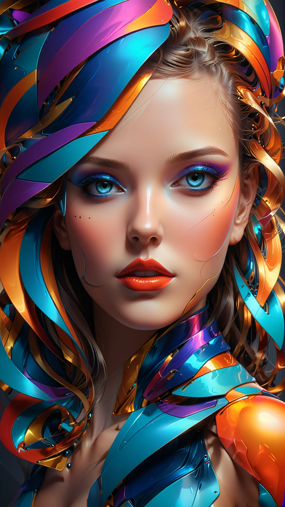 Stunning AI Art: Contour Technique Girl by Greg Rutkowski & Artgerm