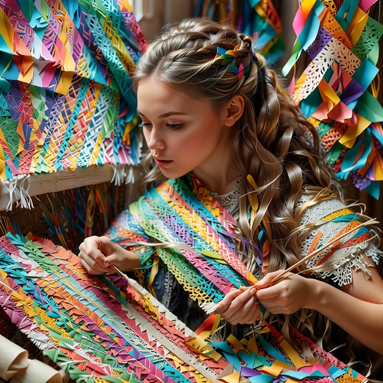 Intricate Paper Weaving: A Portrait of Creativity and Beauty