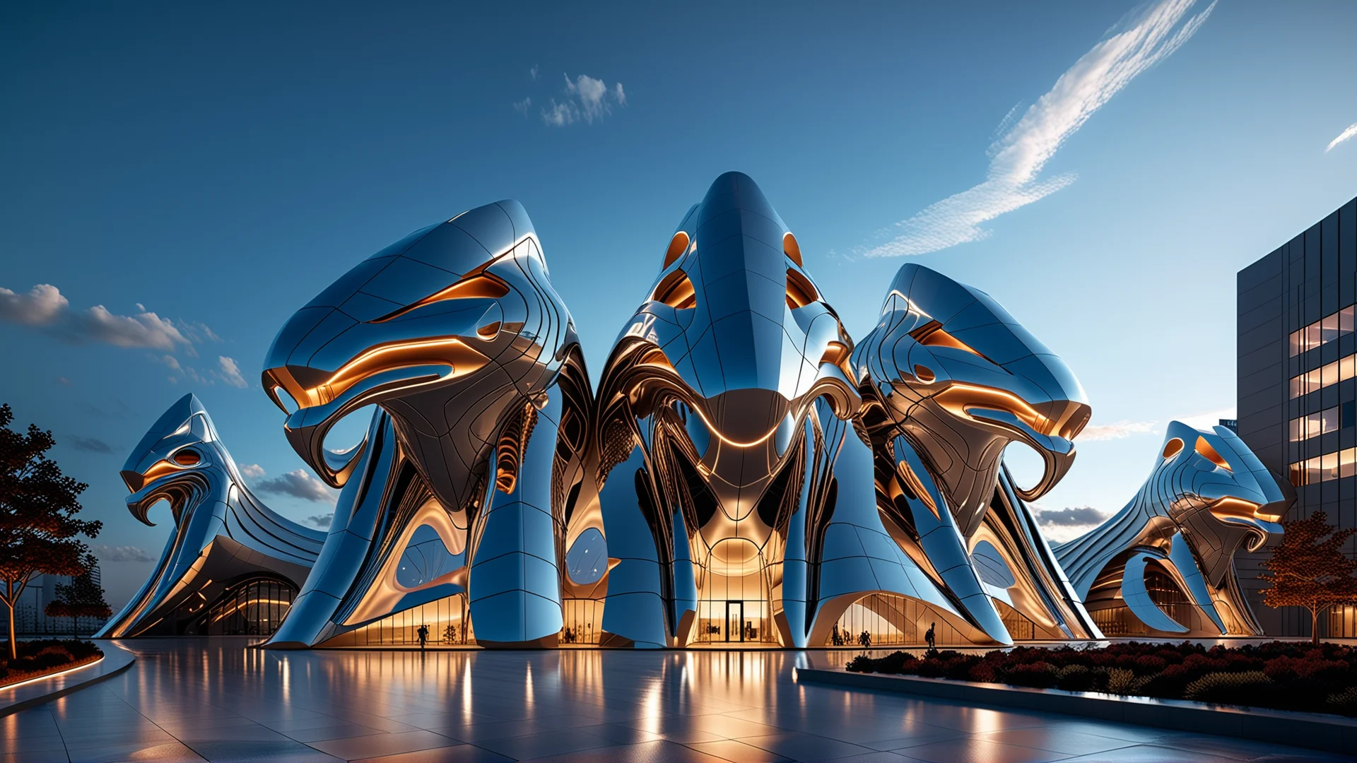 Futuristic Architecture Inspired by Cerberus: A Surreal Vision