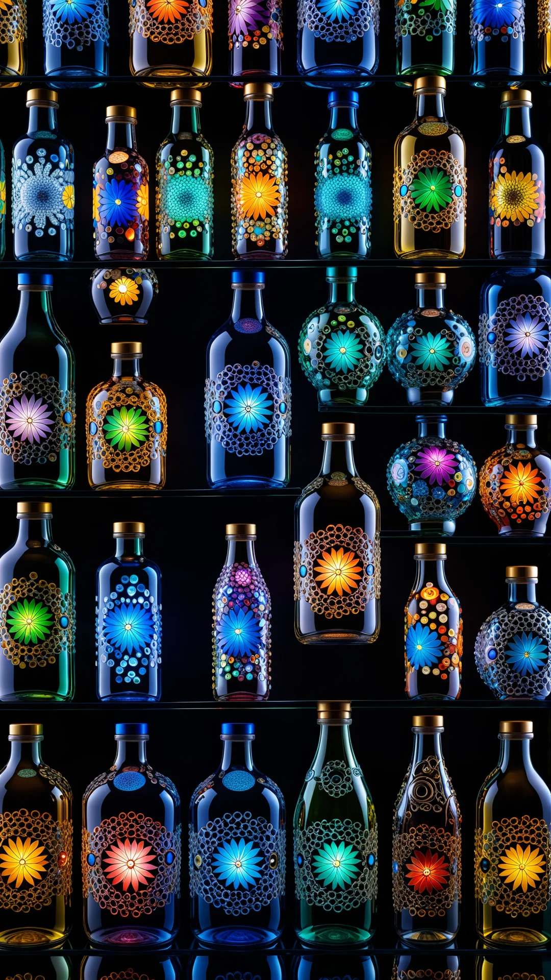 Mesmerizing Glass Bottles: Neural Network Art in Surrealist Style