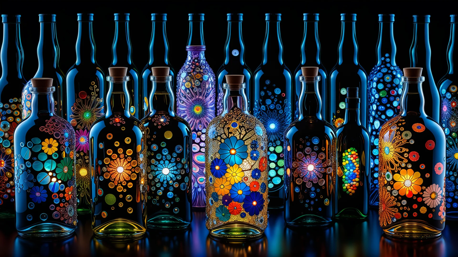 Mesmerizing Glass Bottles: Neural Network Art in Surrealist Style