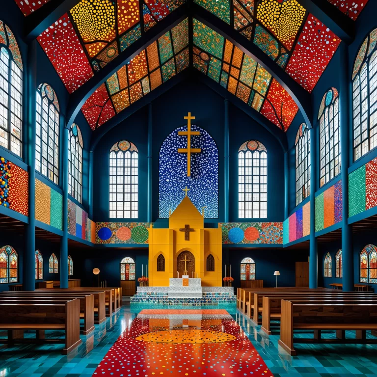 Modern Meets Tradition: Abstract Church Design in Vibrant Colors