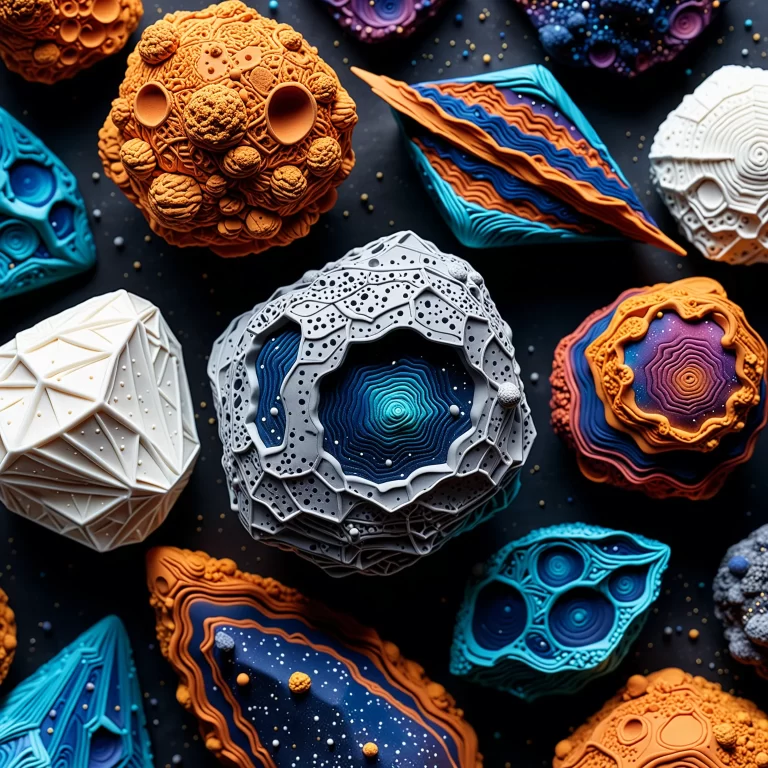 Intricate Polymer Clay Asteroid: Stunning Close-Up Techniques in 8K