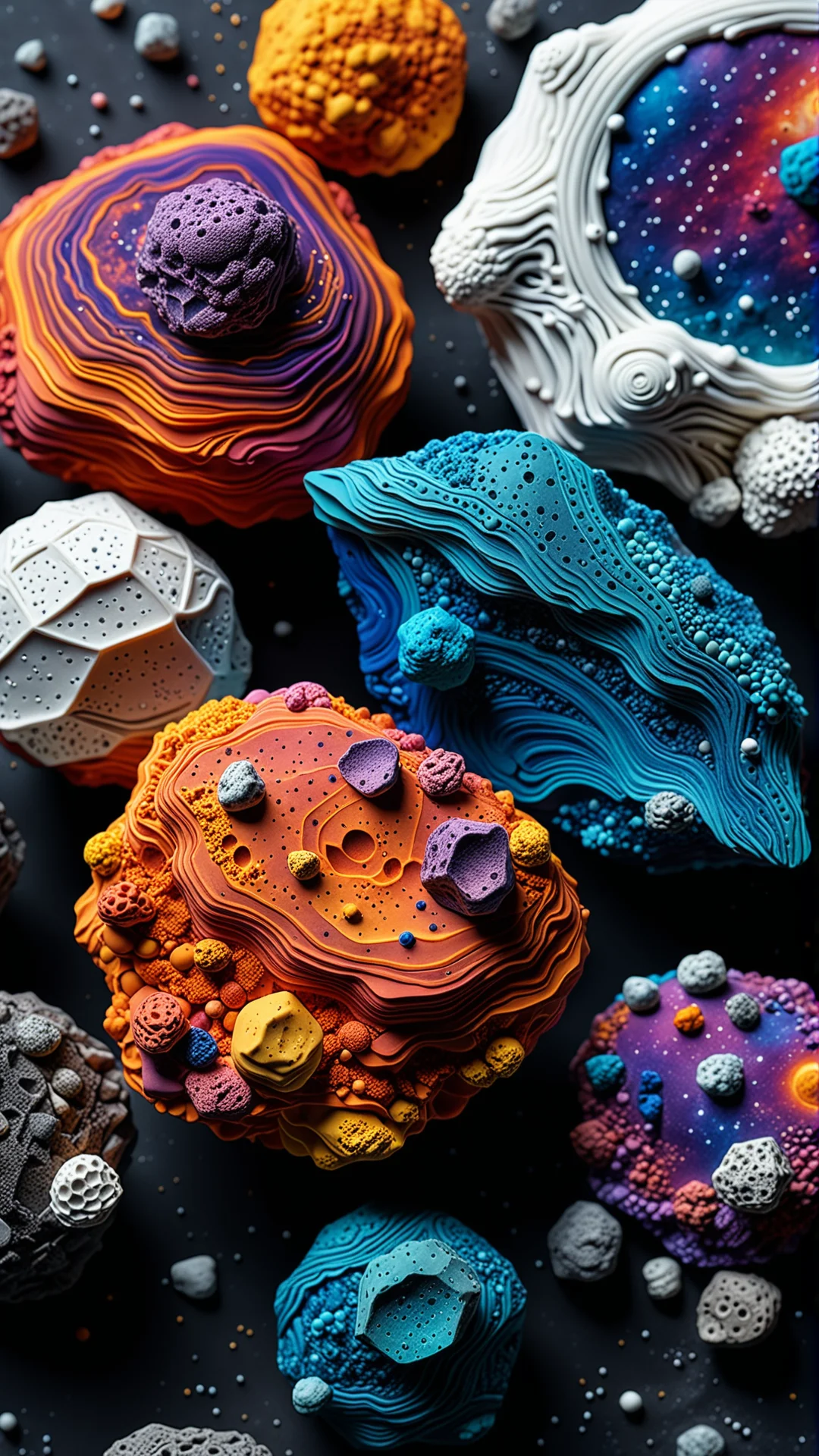 Intricate Polymer Clay Asteroid: Stunning Close-Up Techniques in 8K