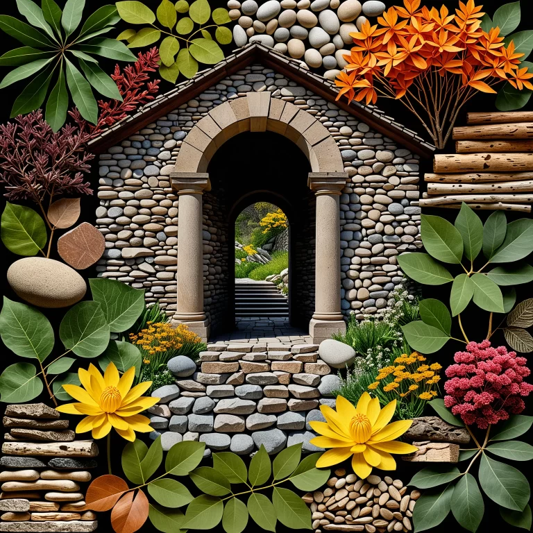 Photorealistic Nature Collage Inspired by Andy Goldsworthy