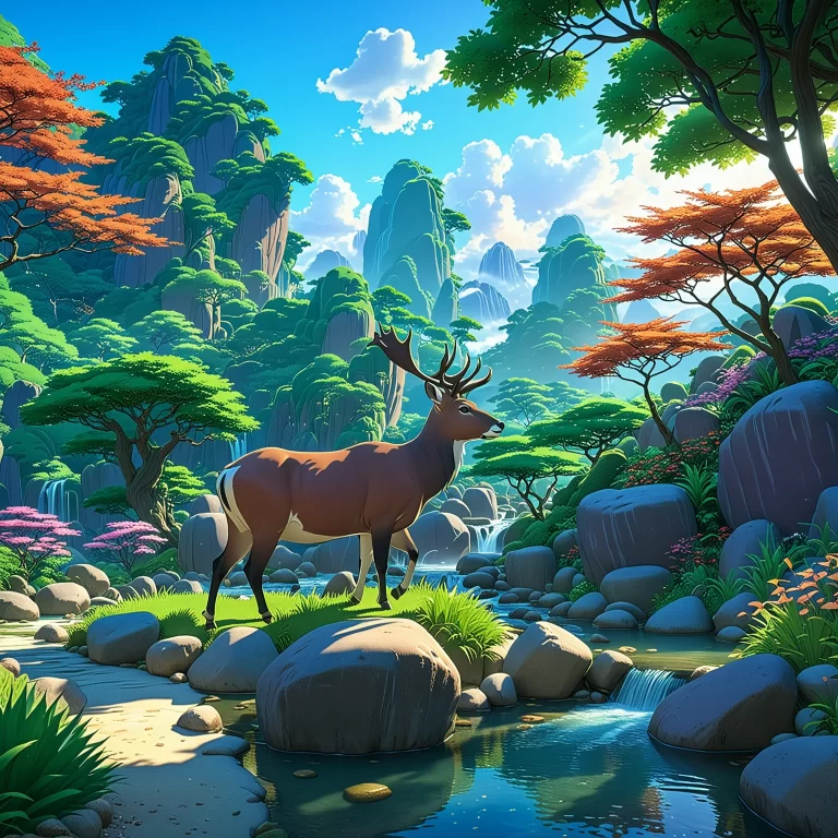 Breathtaking Vicugna Pacos in Stunning Chinese Anime Landscape