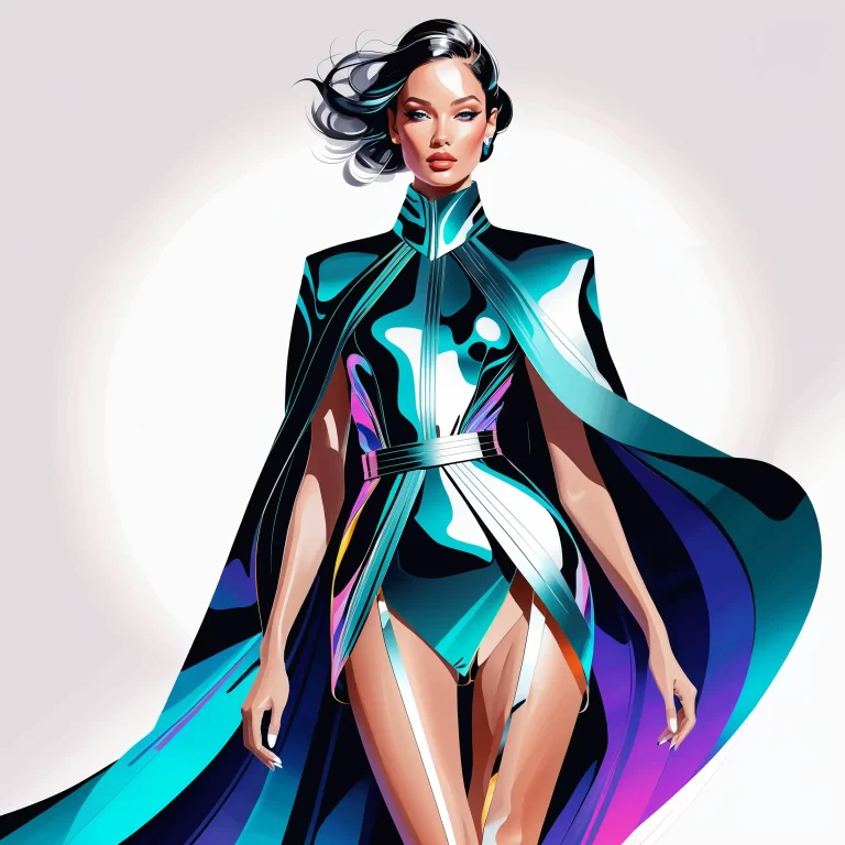 Futuristic Asteroid-Inspired Fashion Illustration by David Downton