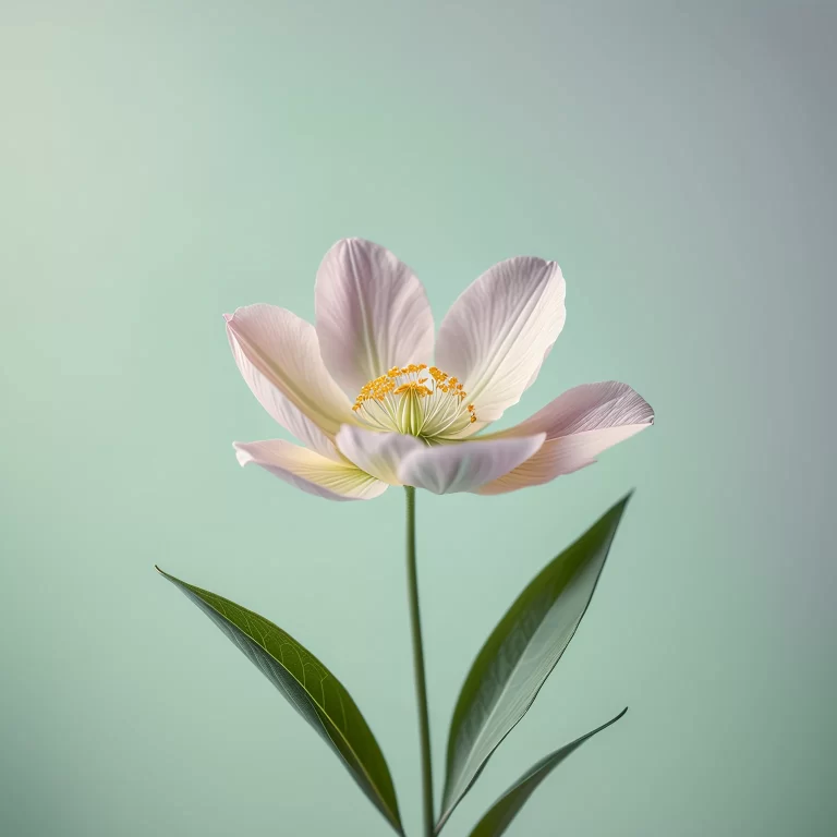 Elegant Minimalist Flower Artwork in Soft Pastels