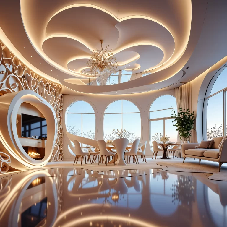 Romantic Architectural Design: Love-Inspired Curves and Elegant Lines