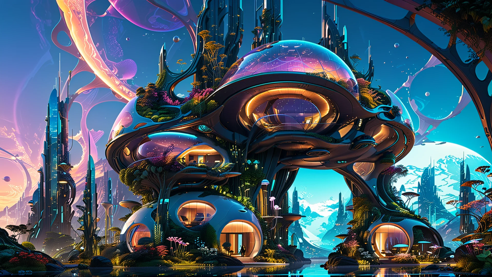 Futuristic Architecture on a New Planet: A Vision in Concept Art