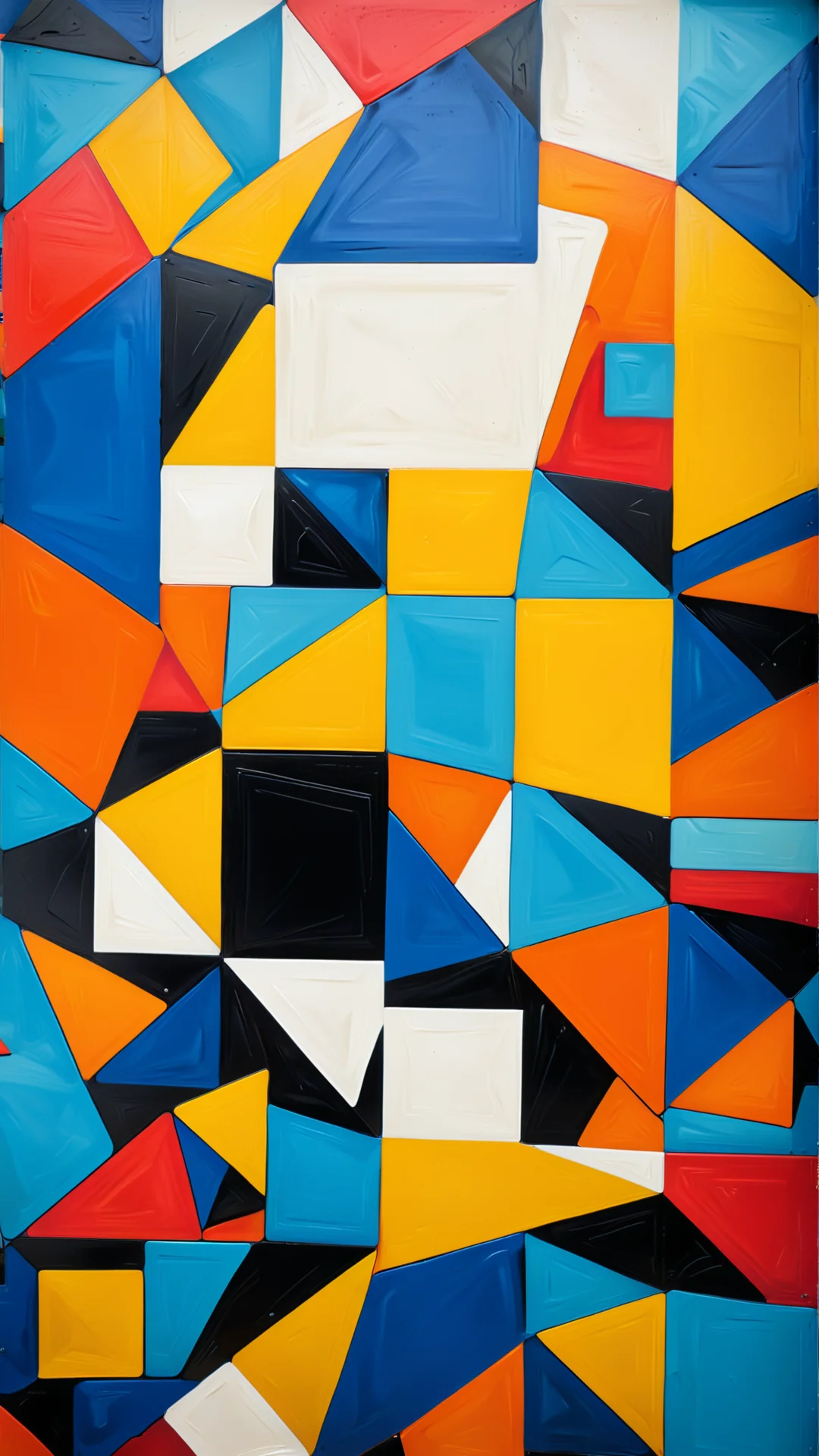 Vibrant Abstract AI Wall Art Inspired by Malevich and Mondrian