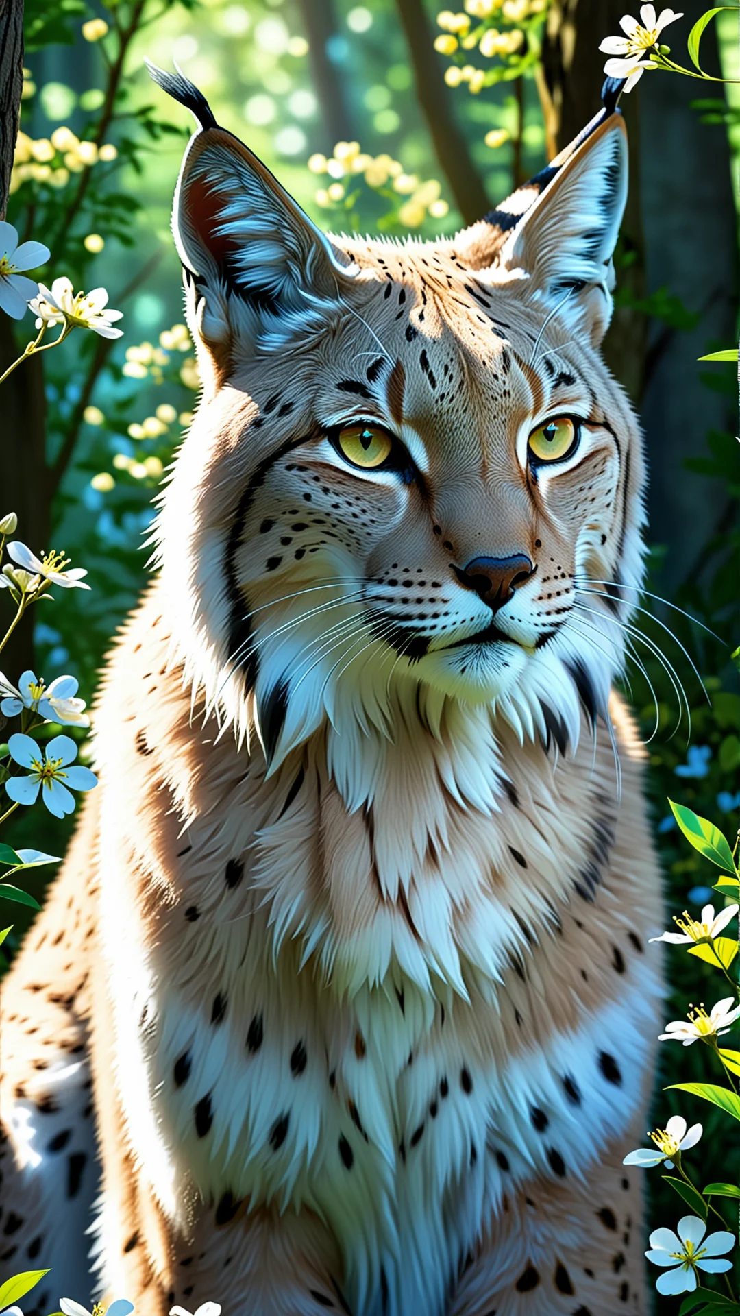 Serene Lynx Illustration in Enchanting Anime Style