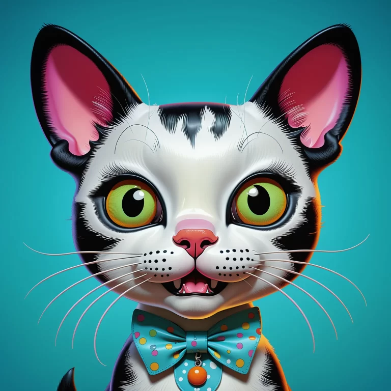 Playful AI Art: Whimsical Kitty Caricature Portraits in Vibrant Colors