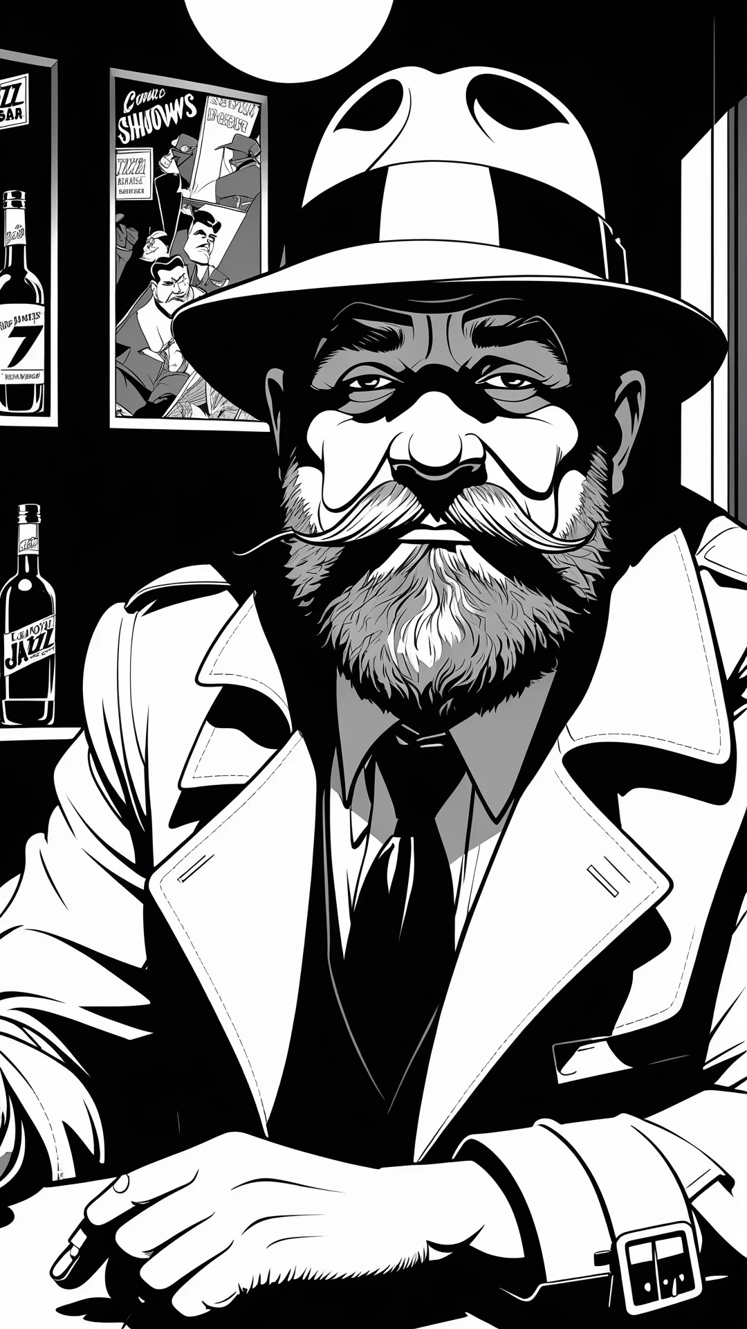 Witty Dwarf Noir: A Vintage Comic Book Adventure in Jazz Bar Shadows