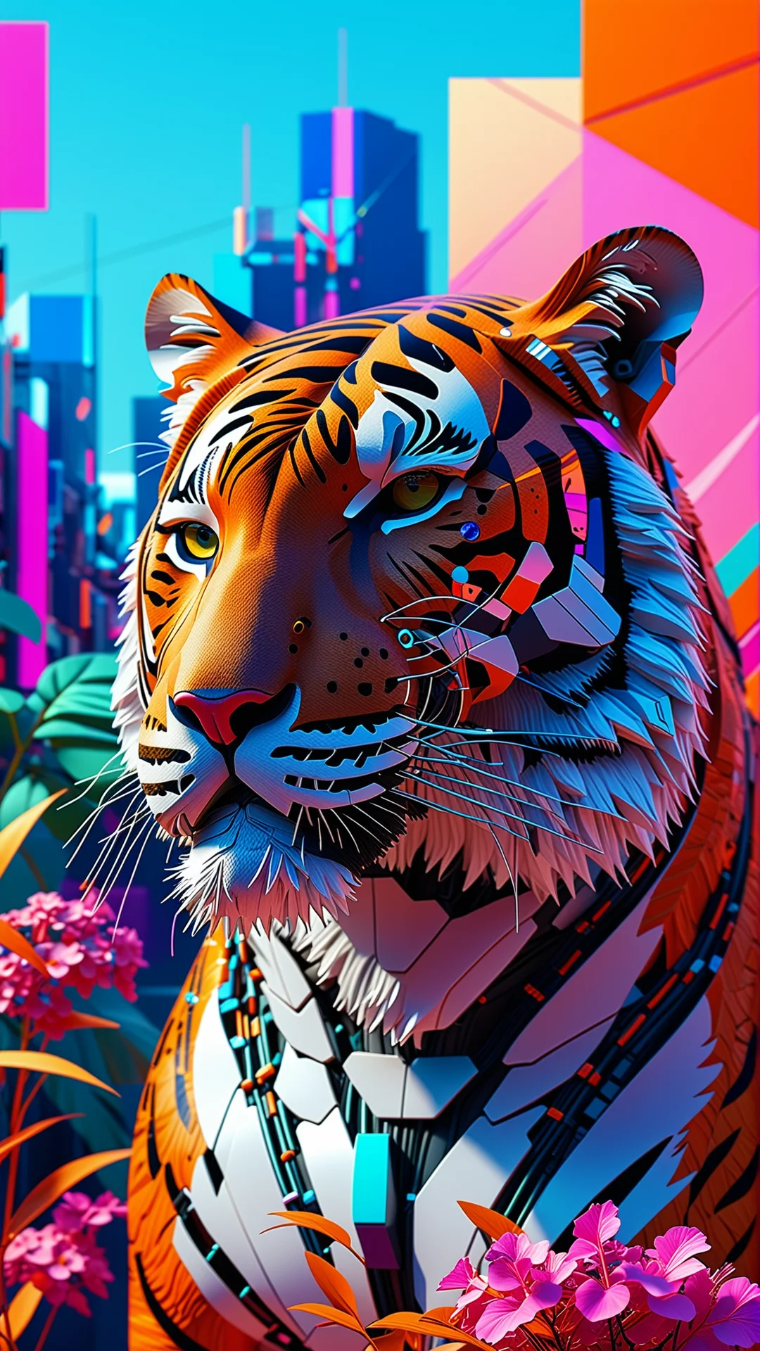 Futuristic Cybernetic Tiger: A Photorealistic AI Masterpiece