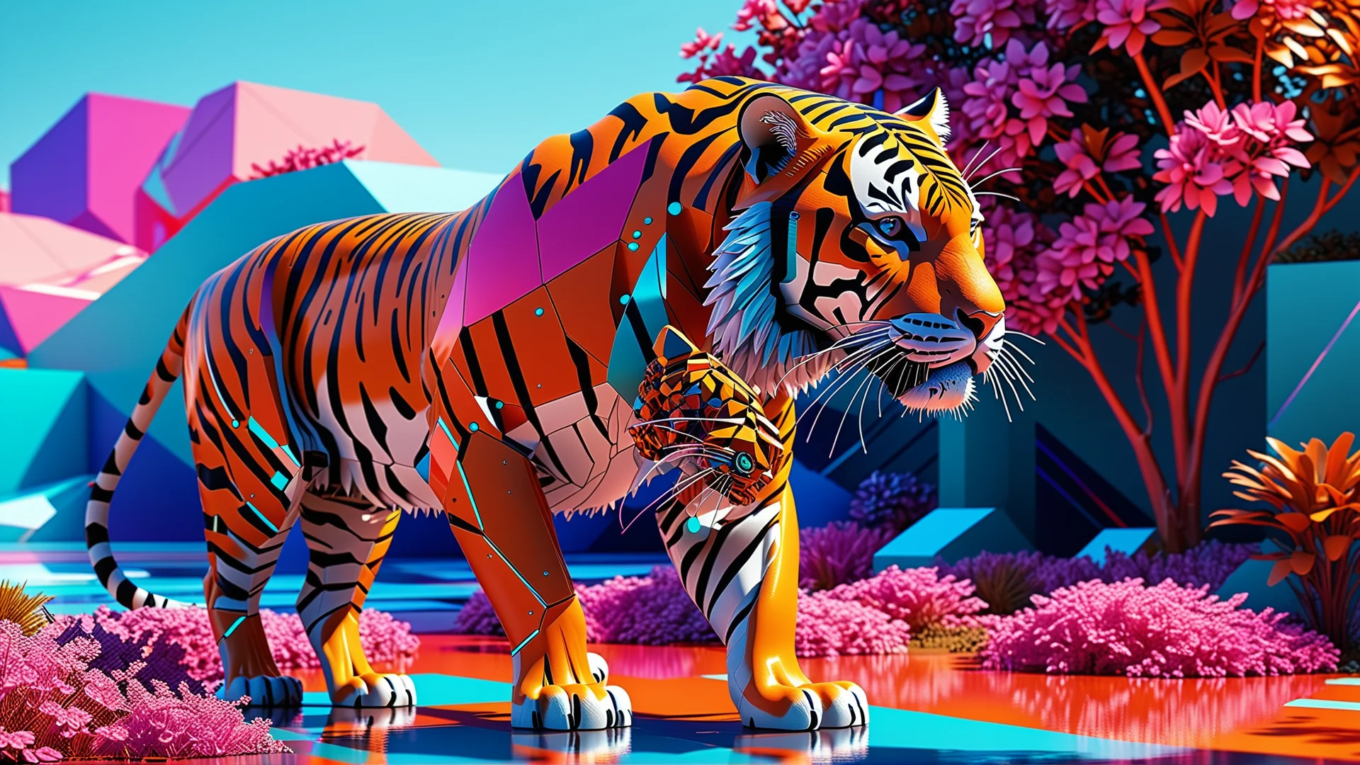 Futuristic Cybernetic Tiger: A Photorealistic AI Masterpiece