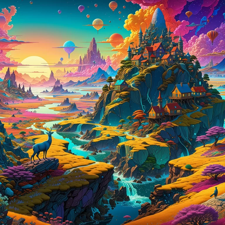 Surreal Mythical Landscape: Neural Network Art Meets Anarchist Symbolism