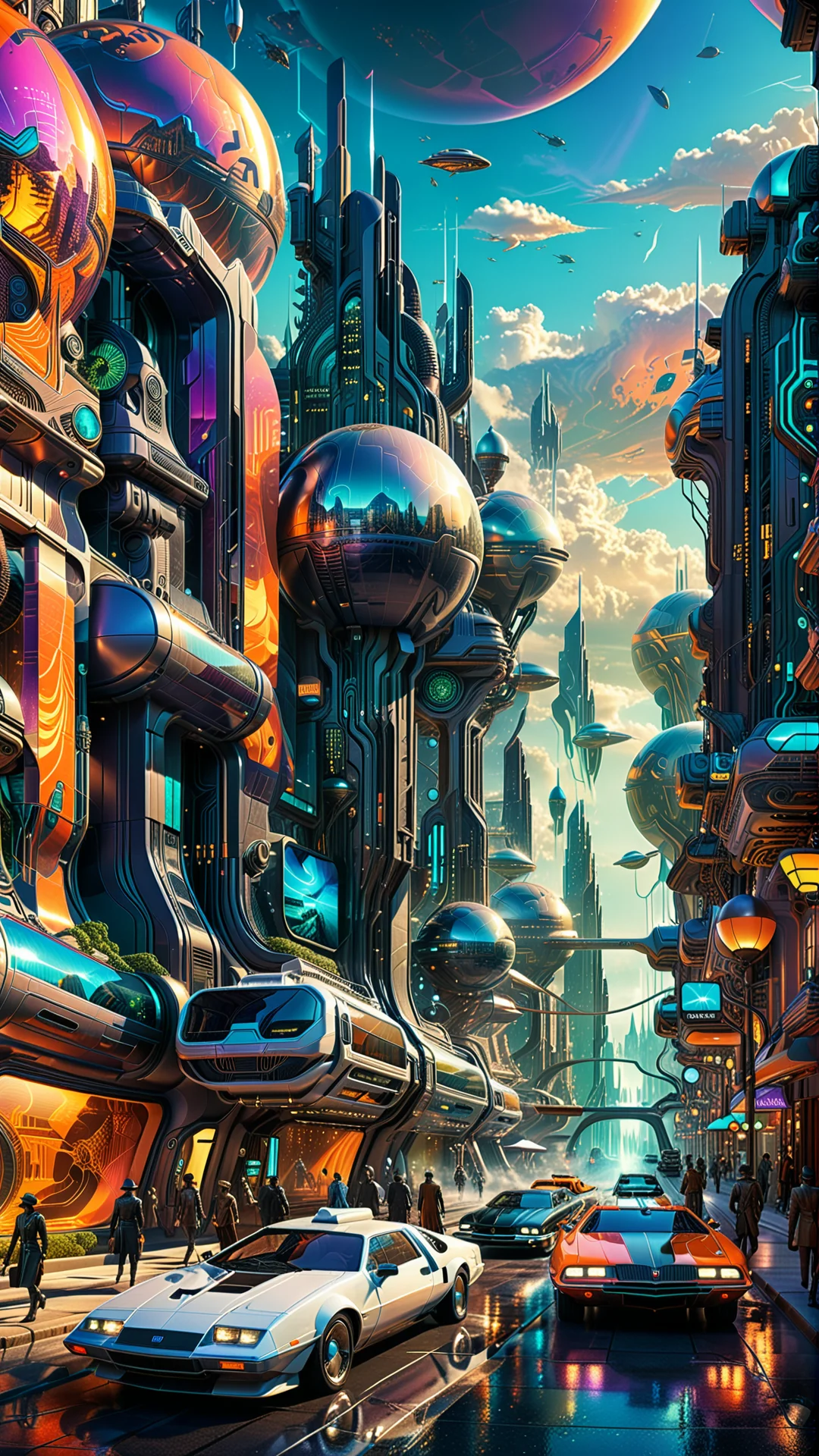 Imaginative Futuristic City: A Surreal Journey Through Time