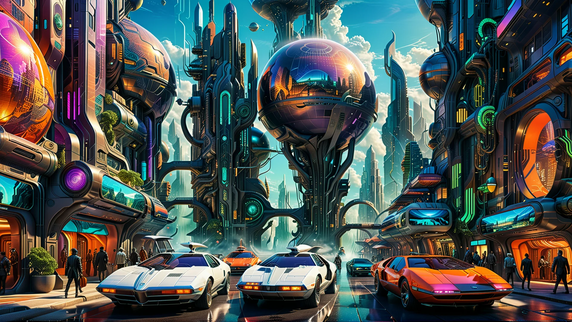 Imaginative Futuristic City: A Surreal Journey Through Time