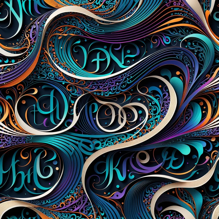 Futuristic Neural Network Art: Elegant Calligraphy Meets Technology