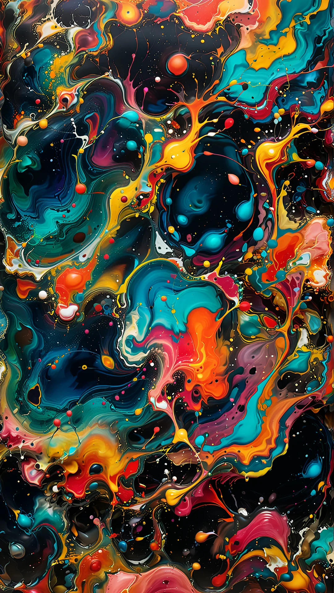 Vibrant Abstract Art: Chaotic Planet Creation Inspired by Pollock & Rothko