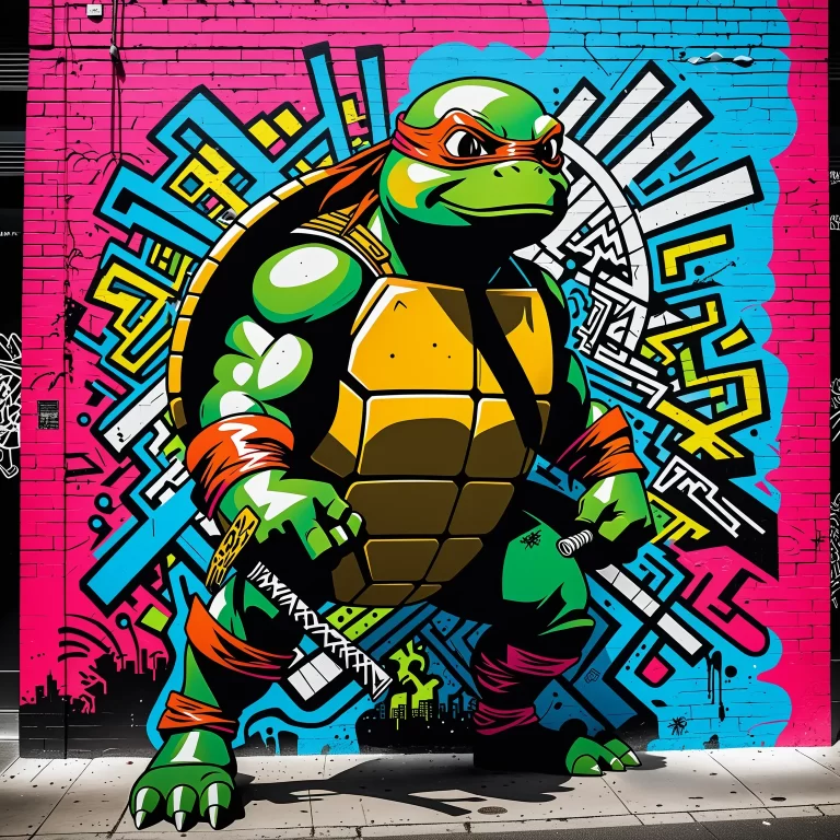 Modern Ninja Turtle Art: Graffiti & Abstract Urban Fusion