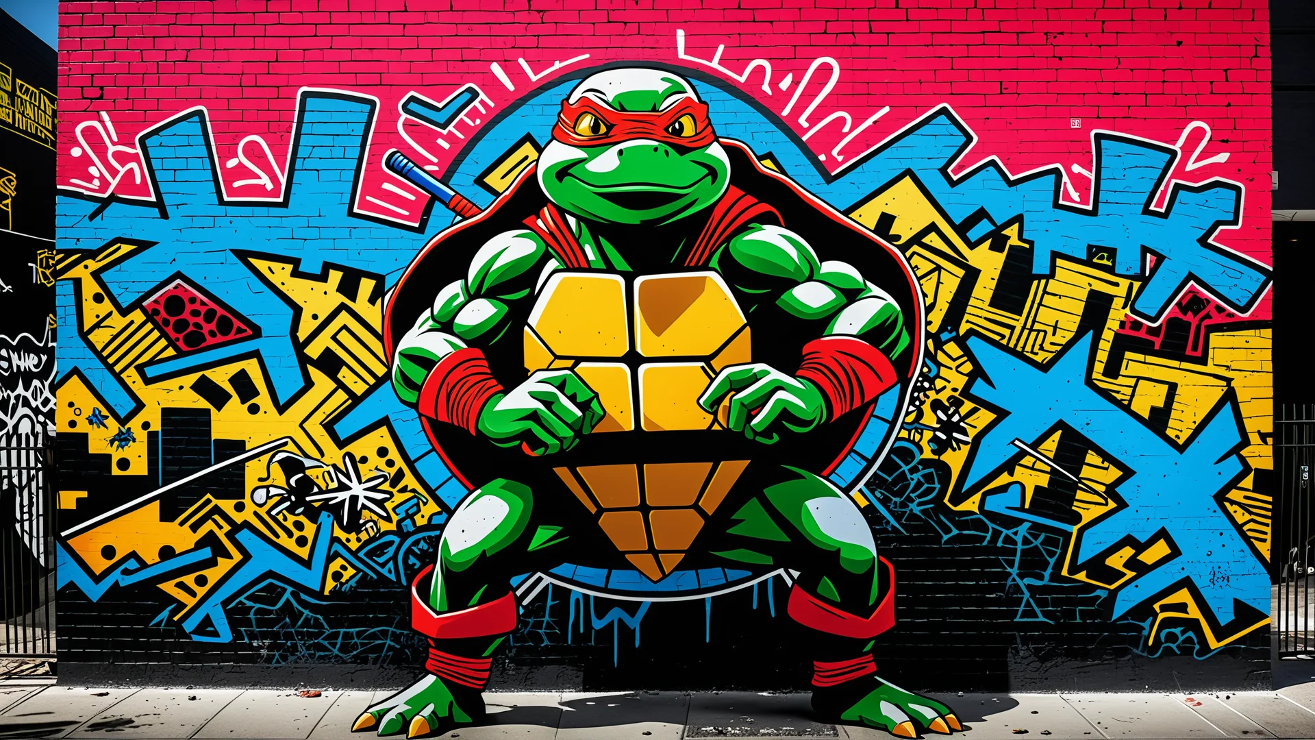 Modern Ninja Turtle Art: Graffiti & Abstract Urban Fusion