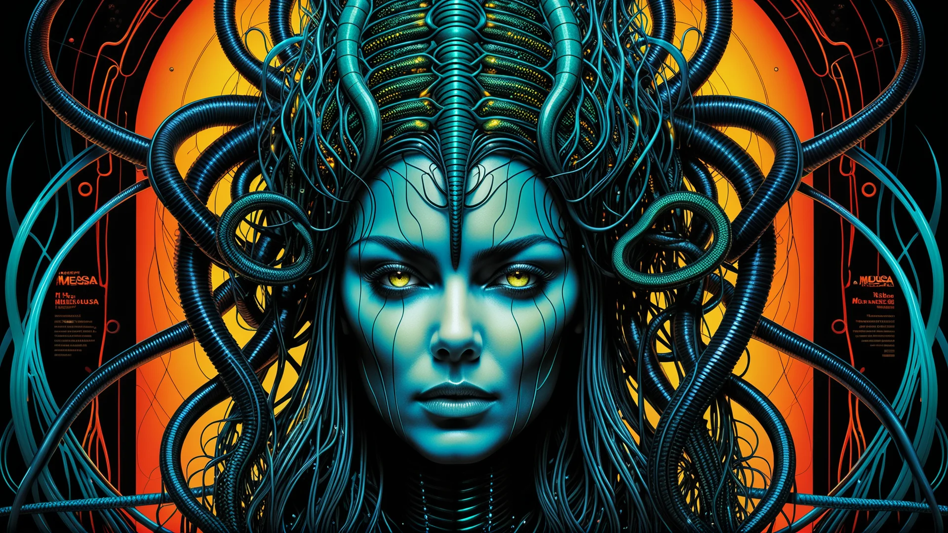 Medusa: Captivating Neural Network Art Poster for Popular Science Film