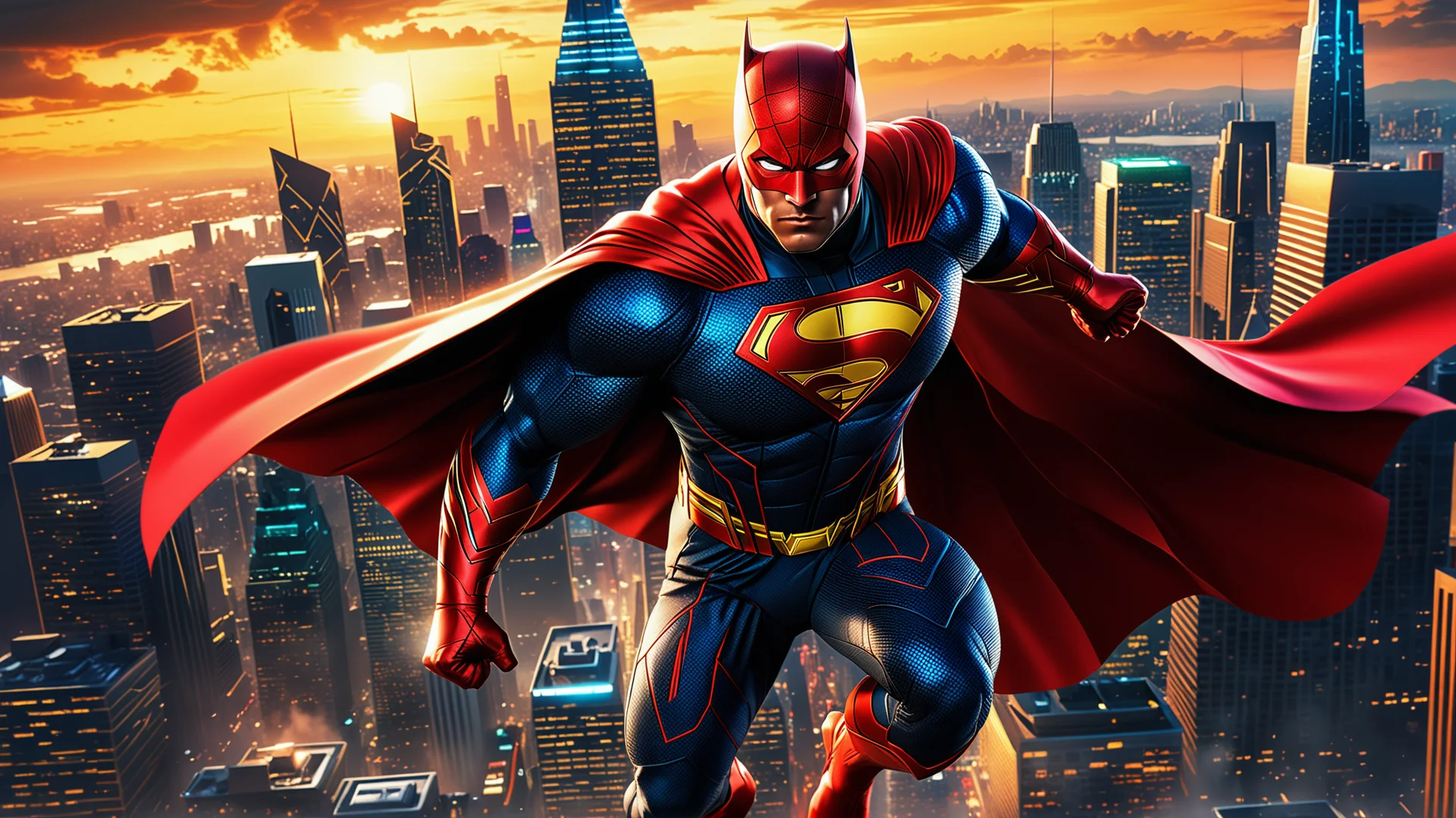 Epic Superhero Illustration: Dynamic Comic Book Style Art in 4K